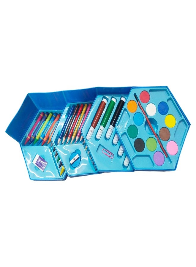 KARIC Colors Box Color Pencil,Crayons,Water Color,Sketch Pens Set Of 46 Pieces Color&Design For Kids Creativity,Multicolor, coloring - Image 2